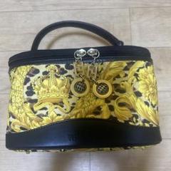 ファッション GIANNI VERSACE バニティバッグPVCコーティング レザー 総柄 バッグ