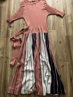 SUREVE+ ストライプニットロングワンピース