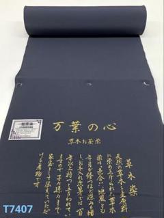 色無地 万葉の心 草木お茶染 堅牢染 共八掛 鉄御納戸色 正絹 反物