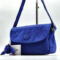 美品 Kipling ネイビー ショルダーバッグ ゴリラチャーム c951