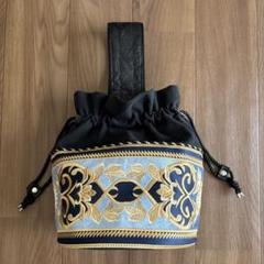 ワンハンドル刺繍バッグ