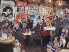 増田　誠【カルチェラタンのカフェ】希少画集画、状態良好、人気作家 増田 誠【カルチェラタンのカフェ】希少画集画、状態良好、人気