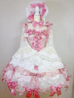 【星と小さな森】リボンキング ロリータドレス セット 6点 ピンク 甘ロリ 星と小さな森】リボンキング ロリィタドレス セット 6点 ピンク