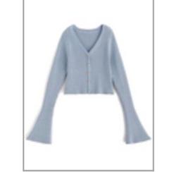 パールボタン半袖リブニット　Mサイズ 大きいサイズ 袖スリットボタンデザインドルマンニットプル