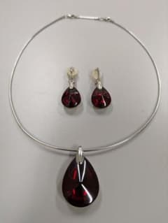 美品/廃盤品】 バカラ プシデリック ルビー ネックレス イヤリング セット