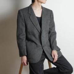 LANVIN ウールテーラードジャケット スラッシュ柄 グレー/TW6