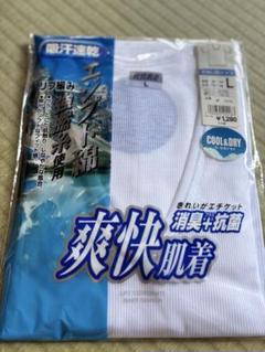エジプト綿、クール&ドライ機能 消臭抗菌 メンズ半袖U首シャツ Lサイズ