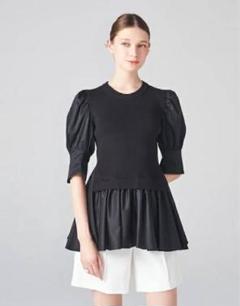 アディアム　Oyster Top ニット　切り替え　チュニック　異素材 アディアム Oyster Top ニット 切り替え チュニック 異素材