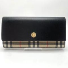 【極美品】BURBERRYハルトン 長財布 二つ折り 金ボタン ノバチェック 極美品】BURBERRYハルトン 長財布 二つ折り 金ボタン ノバ