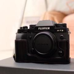 富士フイルム X-T2 X-T3対応 革製 ボトムレザーケース 黒
