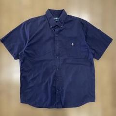 RALPH LAUREN 半袖シャツ 刺繍ロゴ 古着 薄紫 XLサイズ