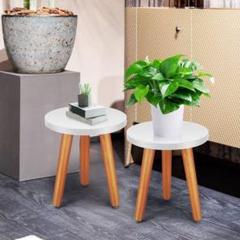 そ フラワースタンド スツール 花台 植木鉢 20cm×22cm 2こ 白