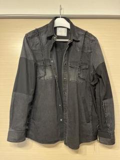 sacai - サカイ sacai 21年製 バックプリーツ切り替えデニムシャツ 半袖 チュール Denim Print Shirt | sacai Official Store サカイ オフィシャル