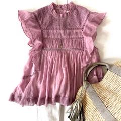 20SS イザベルマランエトワール レース 刺繍 フリル ブラウス 34 ピンク 20SS イザベルマランエトワール レース 刺繍 フリル ブラウス 34