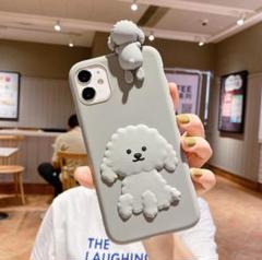 動物 犬 アイフォン ケース iPhone14 ケース グレー
