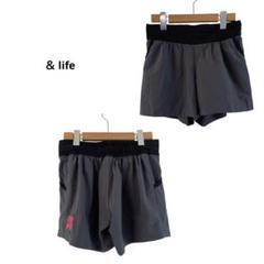 &life アンドライフ　ショートパンツ　トレーニング　パンツ　グレー　S