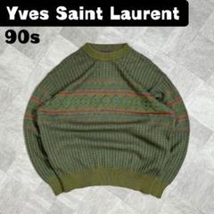 中古 YVES SAINT LAURENT クルーネックニット 中古・古着通販】Yves Saint Laurent (イヴサンローラン) ロゴ