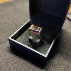 16号 SILVER刻印 荘厳なるガーネットリング ～深紅の静謐に宿る力～