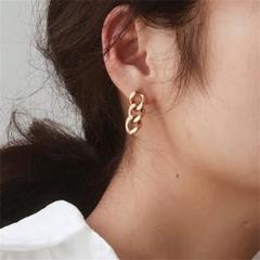 フープピアス ゴールド フープチェーン ピアス 【数量限定】 韓国 ゴージャス