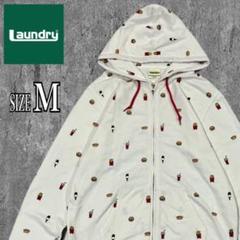 Laundy ランドリー 食べ物モチーフ プリント ジップアップ パーカー M