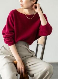 新品未使用⭐︎nobleファインウールエフォーレストニット ノーブルボルドーワイン 新品未使用⭐︎nobleファインウールエフォーレストニット