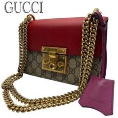 極美品GUCCI ショルダーバッグ パドロック スモール GGスプリーム レザー