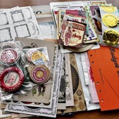 おすそ分けセット　おすそ分けファイル　コラージュ素材　ジャンクジャーナル　紙モノ