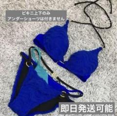ピークアンドパイン　defilious ビキニのみ　ニット　水着　ブルーニット