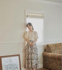 idem 花柄 ロングスカート