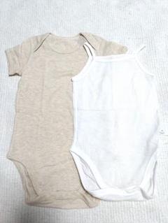 新品 UNIQLO ベビー肌着 2点セット 90cm ロンパース ベージュ 白