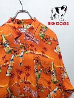 【ゆるだぼ】Big Dog ビール柄 アロハシャツ