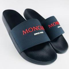 MONCLER モンクレール レザーサンダル size41/ネイビー×ブラウン MONCLER モンクレール レザーサンダル size41/ネイビー×ブラウン