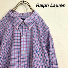 美品 Ralph Lauren ラルフローレン チェック柄 ボタンダウンシャツ