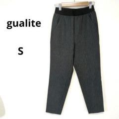 gualite ストライプ柄 ダークグレー スラックス