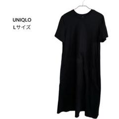 UNIQLO ユニクロ マーセライズコットンAラインワンピース ブラックL