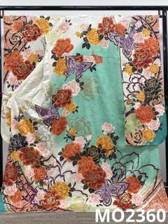 振袖 豪華 刺繍 金彩 紋意匠 薔薇 牡丹 身丈172cm パールトーン加工済