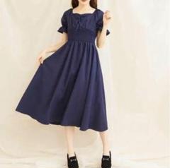 ティティアンドコー♡ロングワンピース　ネイビーワンピース　リボン　上品