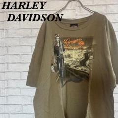 HARLEY DAVIDSON グラフィック Tシャツ XL USA製　カーキ