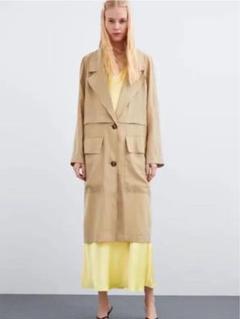 値下げ⭐︎定価16000円ZARA ロングダブルブレストトレンチコートベージュ 値下げ⭐︎定価16000円ZARA ロングダブルブレストトレンチコート