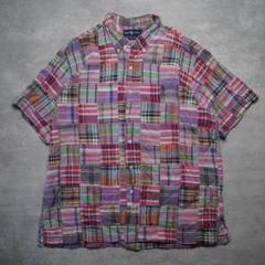 90's Ralph Lauren 半袖パッチワークシャツ マルチカラー - メルカリ