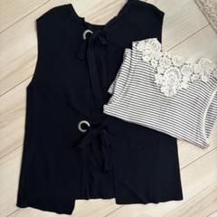 【美品】SENSE OF PLACE バックリボン ノースリーブトップス