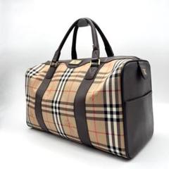 極美品 バーバリー ノバチェック ホースロゴ ボストンバッグ 旅行 大収納 バーバリー/BURBERRY ボストンバッグ ノバチェック 大容量 旅行