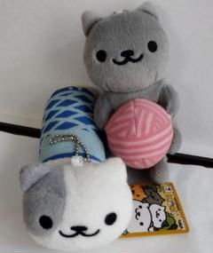 ねこあつめ　カバンに付けられるでっかいぬいぐるみ　 はいいろさん　はいしろさん