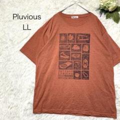 プルビアス　Ｔシャツ　カットソー　ＬＬ　赤茶色　半袖　アウトドア　ギアイラスト