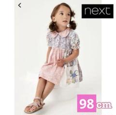 next ワンピース　花柄パッチワーク　ピンク紫ワンピース