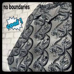 【希少】no boundaries 半袖シャツ 開襟 ドラゴン 龍
