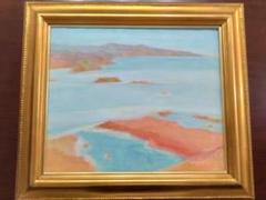 【希少】田中 岑(たなか たかし)、作品名:瀬戸内海(52cm×60cm) 希少】田中 岑(たなか たかし)、作品名:瀬戸内海(52cm×60cm