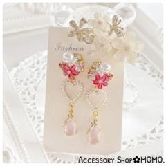 キラキラ♡A級ガラスストーン.大粒ストーン.ビジュー♡ハンドメイドピアス♡・:*