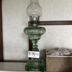 レトロ　アンティーク　緑色のガラスオイルランプ ¥10,000