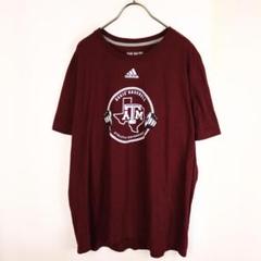 B15 アメリカ古着 アディダス ATM プリント Tシャツ ワインレッド